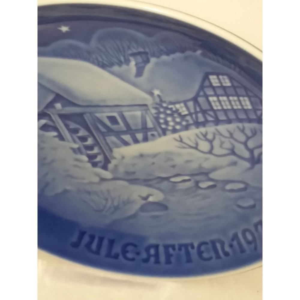 1975 B&G Cobalt Plate Christmas at the Old Water Mill